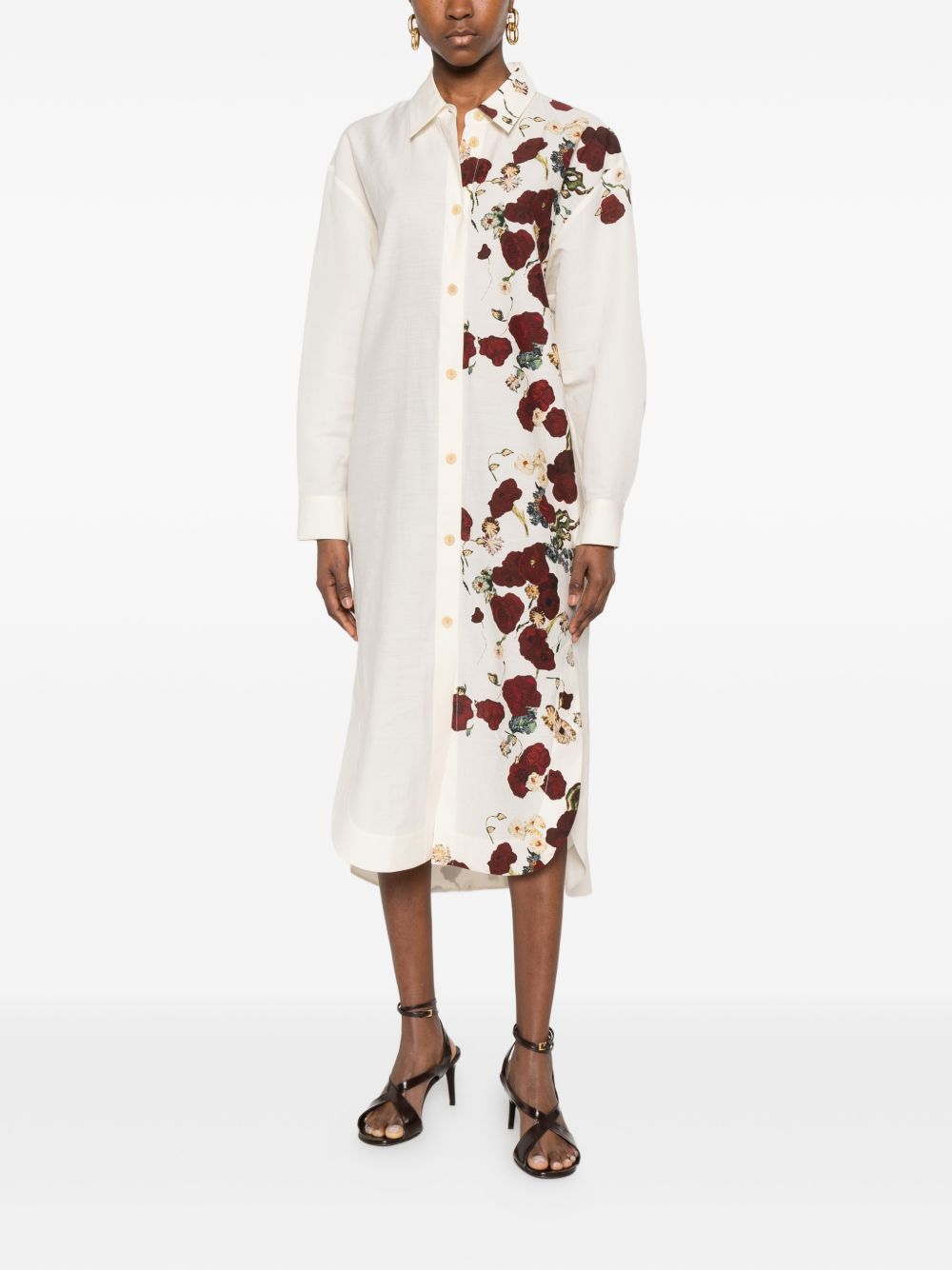 Abito con stampa floreale in crema Khaite - donna 