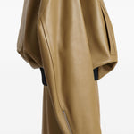 Giacca in pelle a collo alto in marrone Khaite - donna 