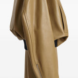 Giacca in pelle a collo alto in marrone Khaite - donna 