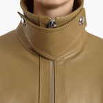 Giacca in pelle a collo alto in marrone Khaite - donna 