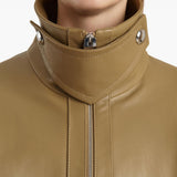 Giacca in pelle a collo alto in marrone Khaite - donna 