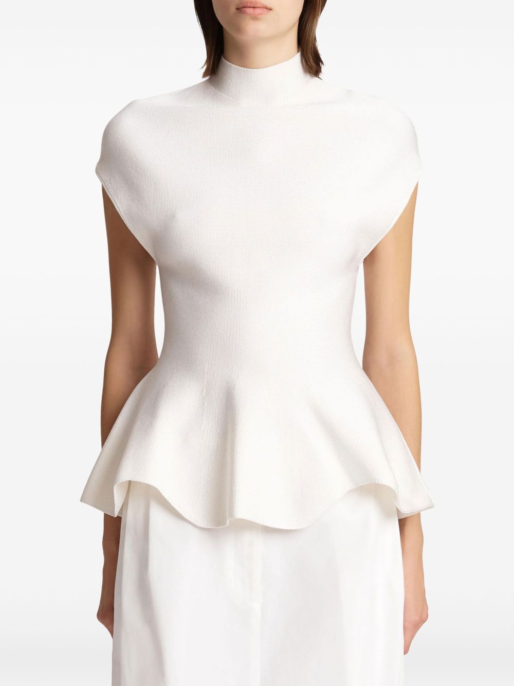 Top con orlo a peplum in bianco Khaite - donna 