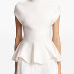 Top con orlo a peplum in bianco Khaite - donna 