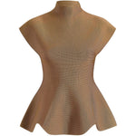 Top con orlo a peplum in marrone Khaite - donna 
