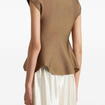 Top con orlo a peplum in marrone Khaite - donna 