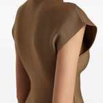 Top con orlo a peplum in marrone Khaite - donna 
