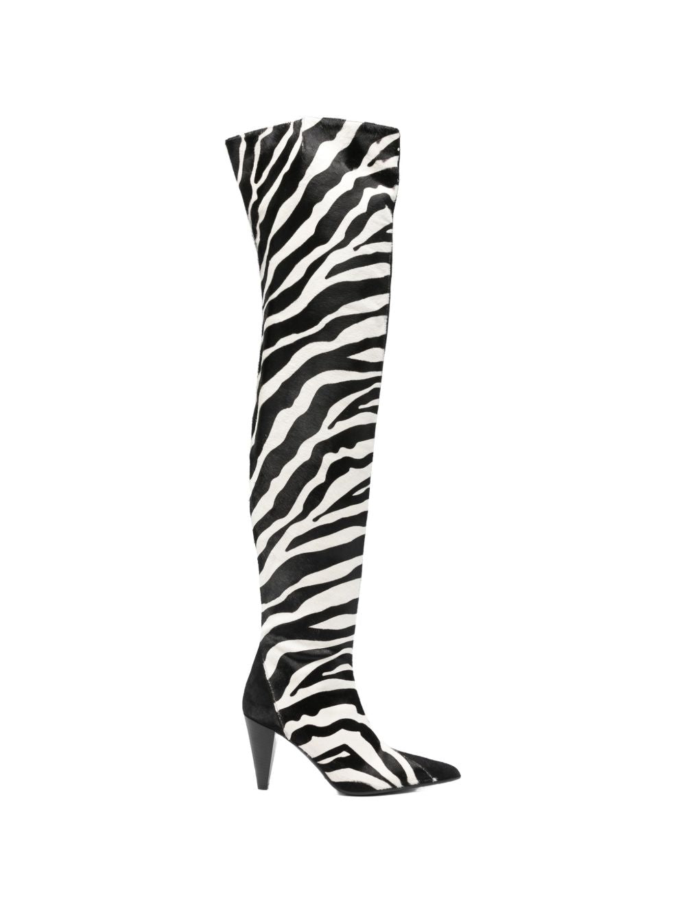 Stivali con stampa zebra in bianco e nero Khaite - donna 