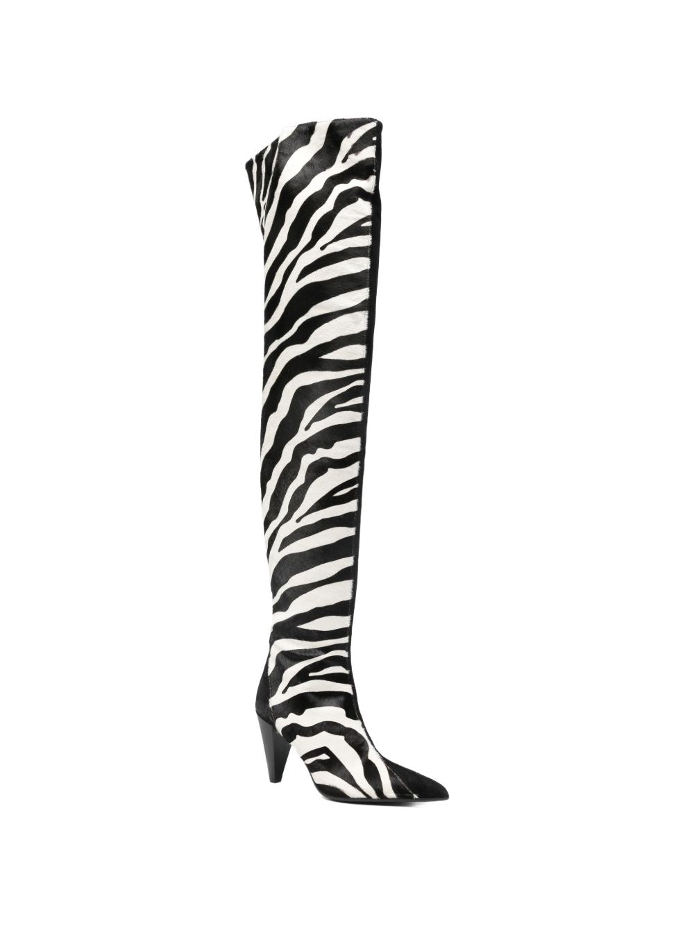 Stivali con stampa zebra in bianco e nero Khaite - donna 