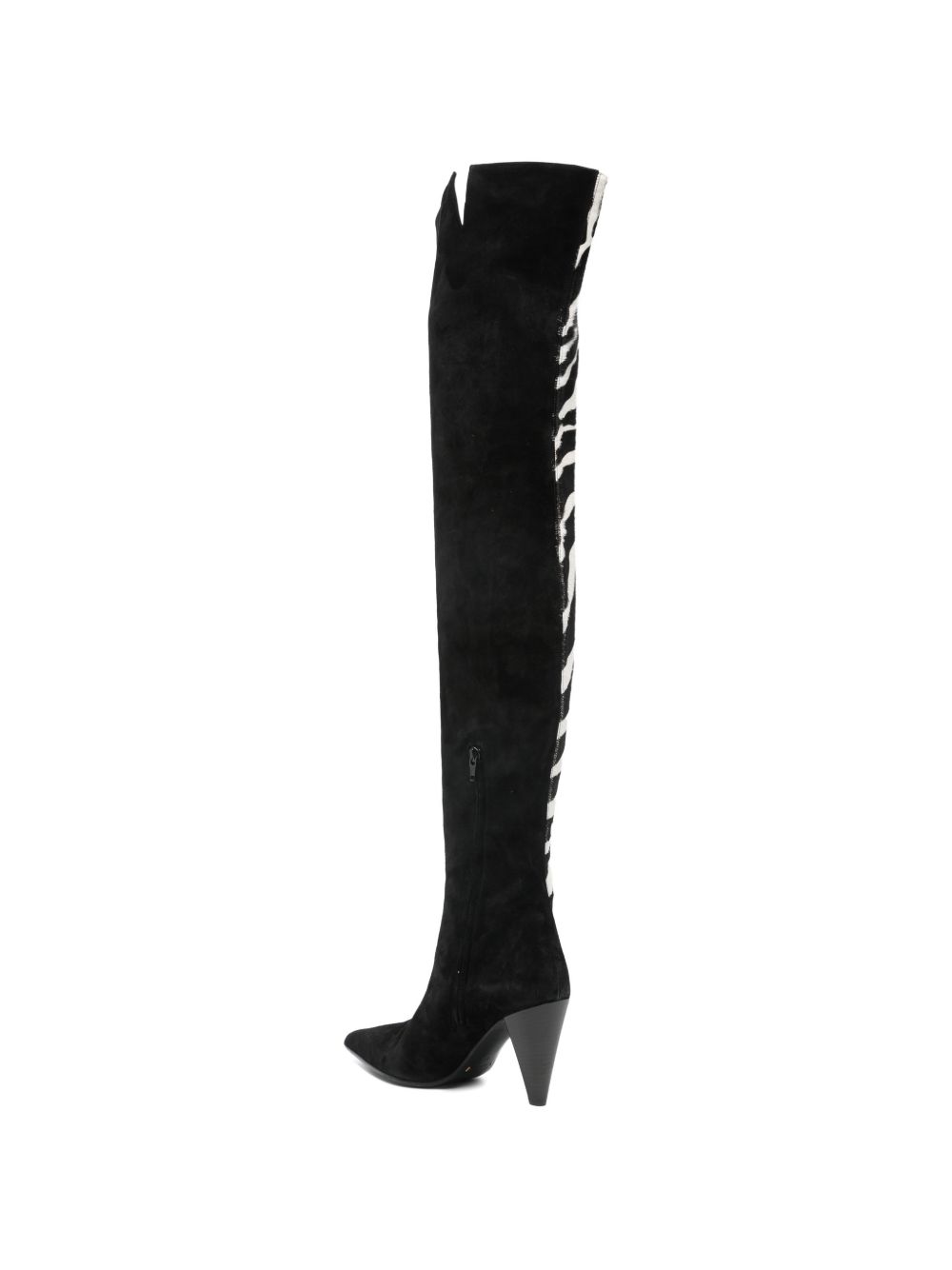 Stivali con stampa zebra in bianco e nero Khaite - donna 