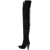 Stivali con stampa zebra in bianco e nero Khaite - donna 