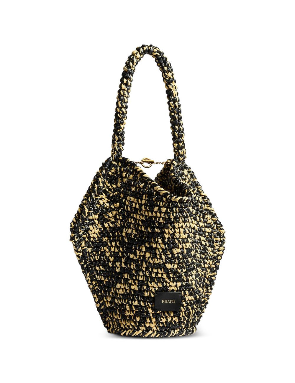 Borsa in rafia lotus in nero Khaite - donna 