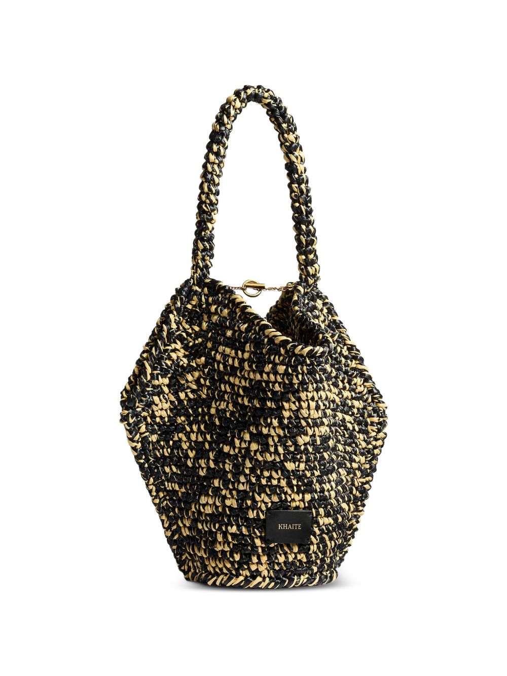 Borsa in rafia lotus in nero Khaite - donna 