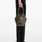 Borsa in rafia lotus in nero Khaite - donna 