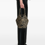 Borsa in rafia lotus in nero Khaite - donna 