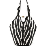 Borsa a mano Lotus con stampa zebrata in nero e bianco Khaite - donna 