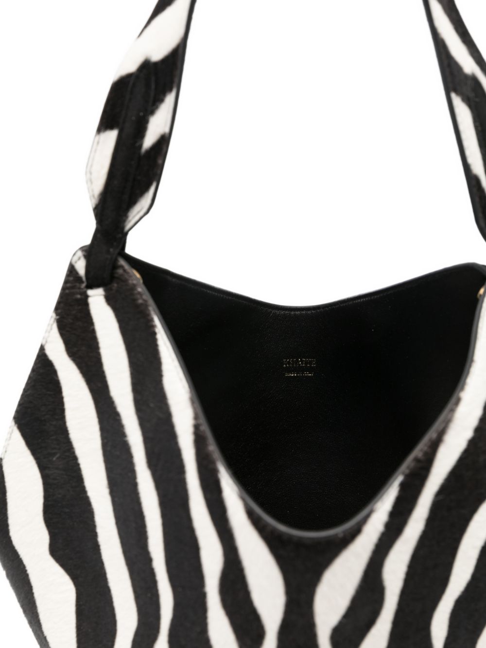 Borsa a mano Lotus con stampa zebrata in nero e bianco Khaite - donna 