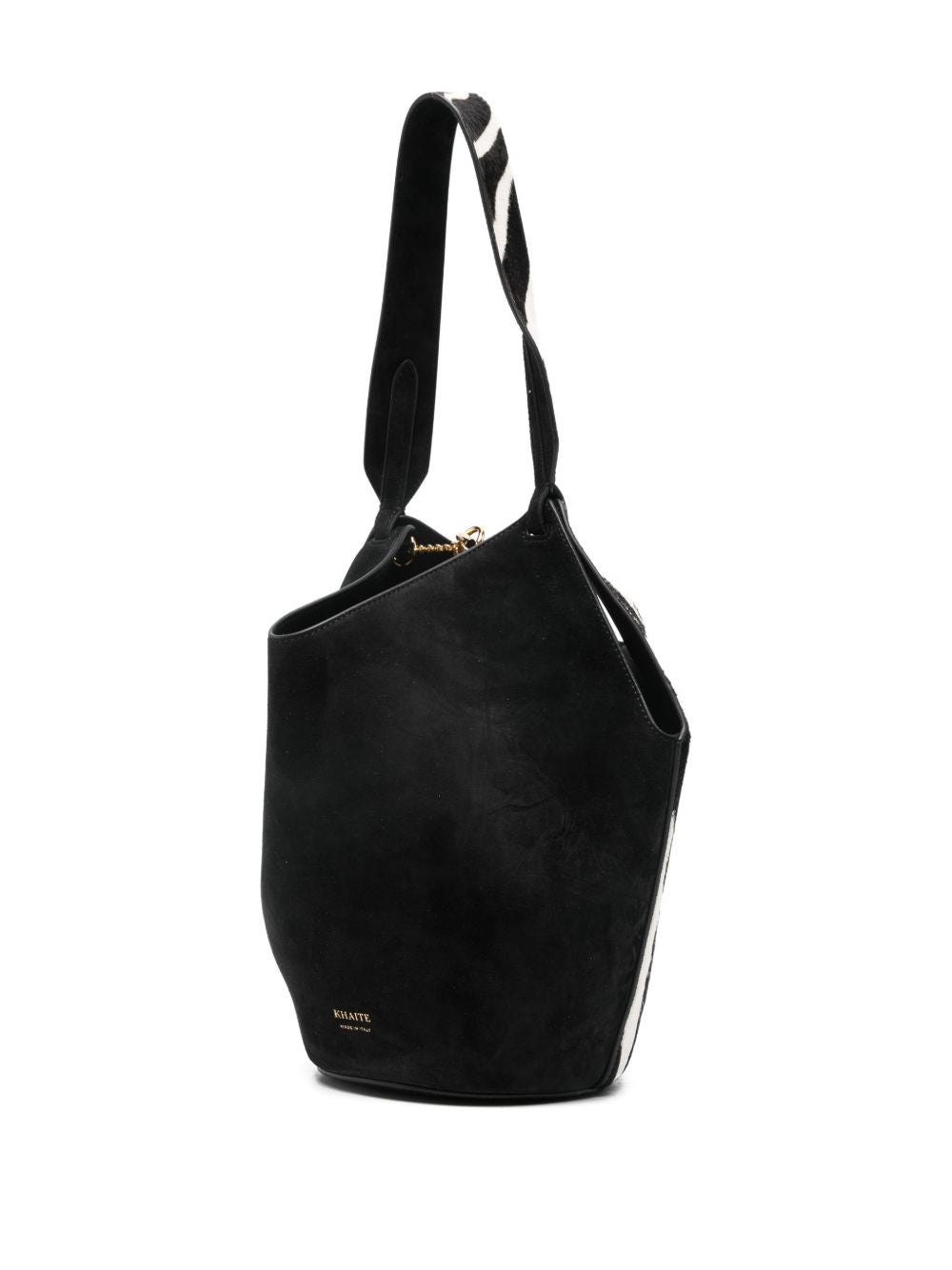 Borsa a mano Lotus con stampa zebrata in nero e bianco Khaite - donna 