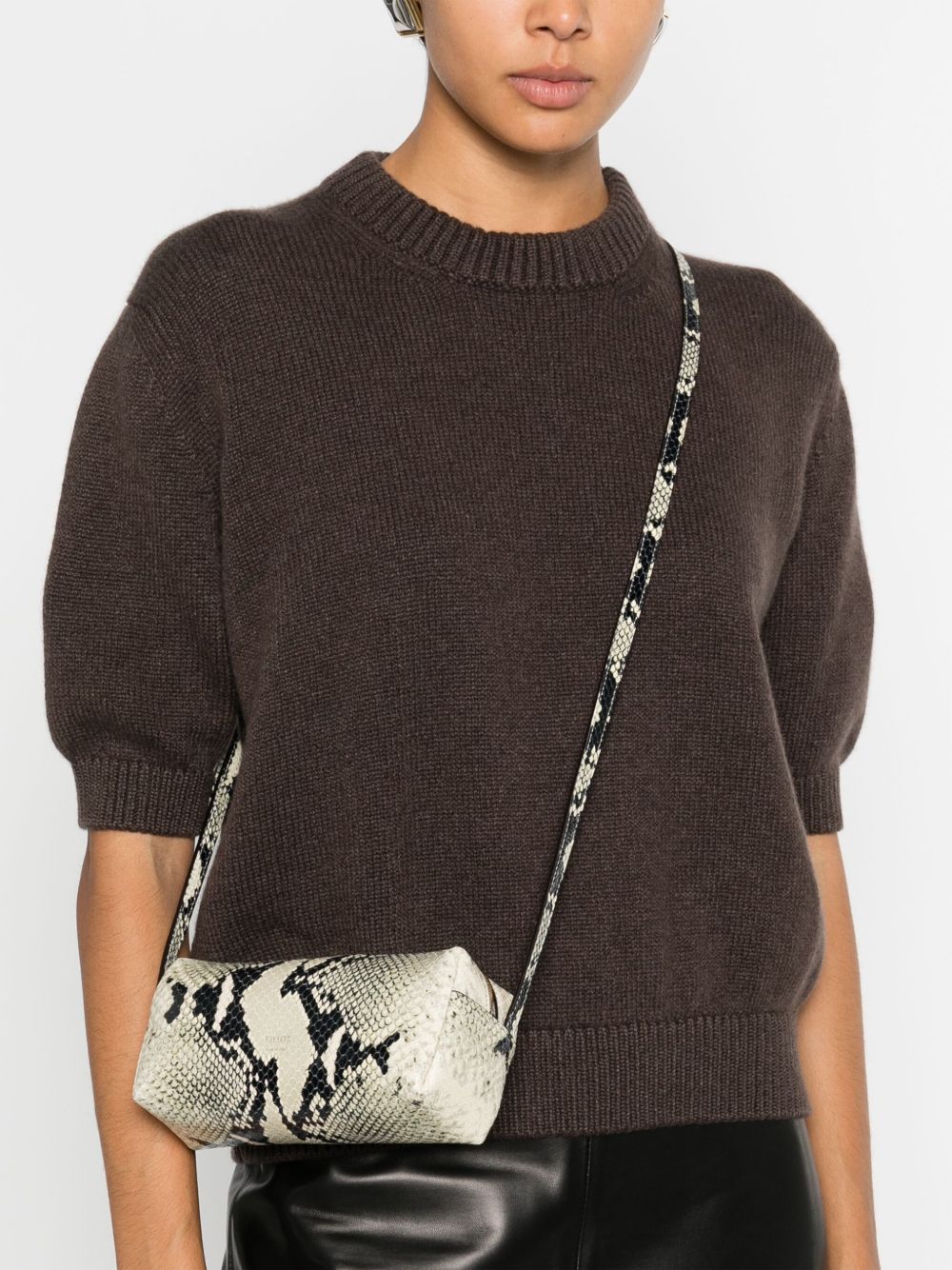 Borsa con stampa serpente kye in beige Khaite - donna 