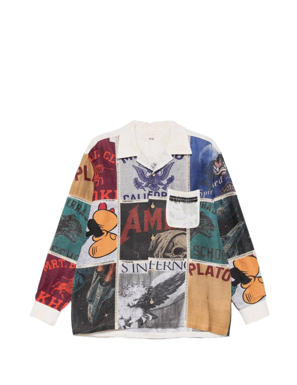 Camicia con design patchwork multicolore Khoki - uomo 