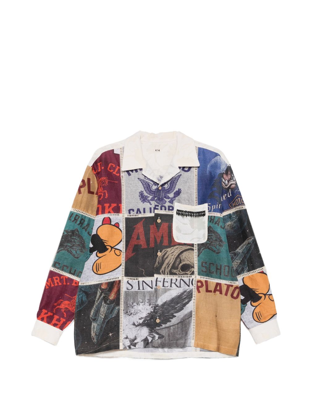 Camicia con design patchwork multicolore Khoki - uomo 
