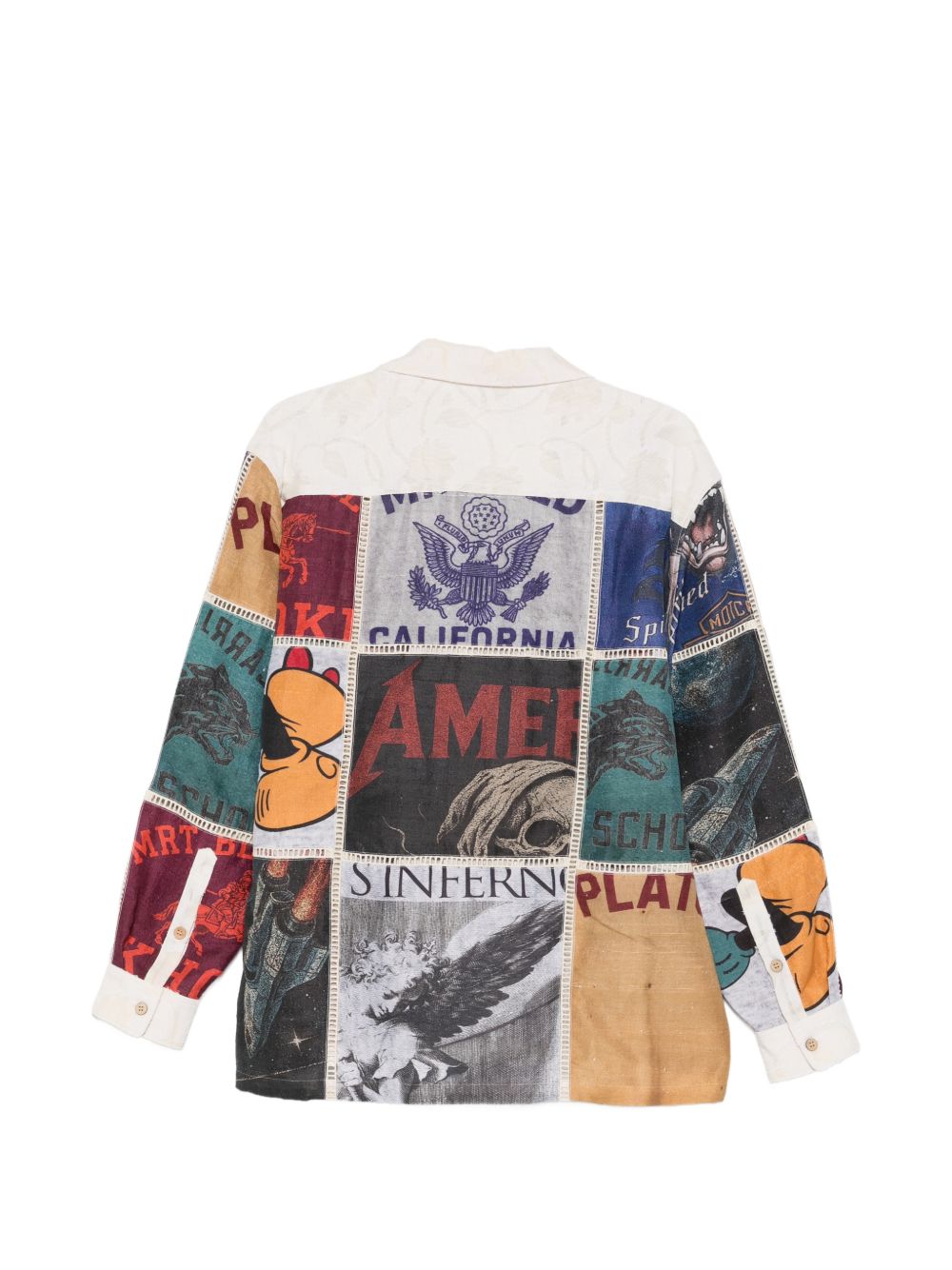 Camicia con design patchwork multicolore Khoki - uomo 