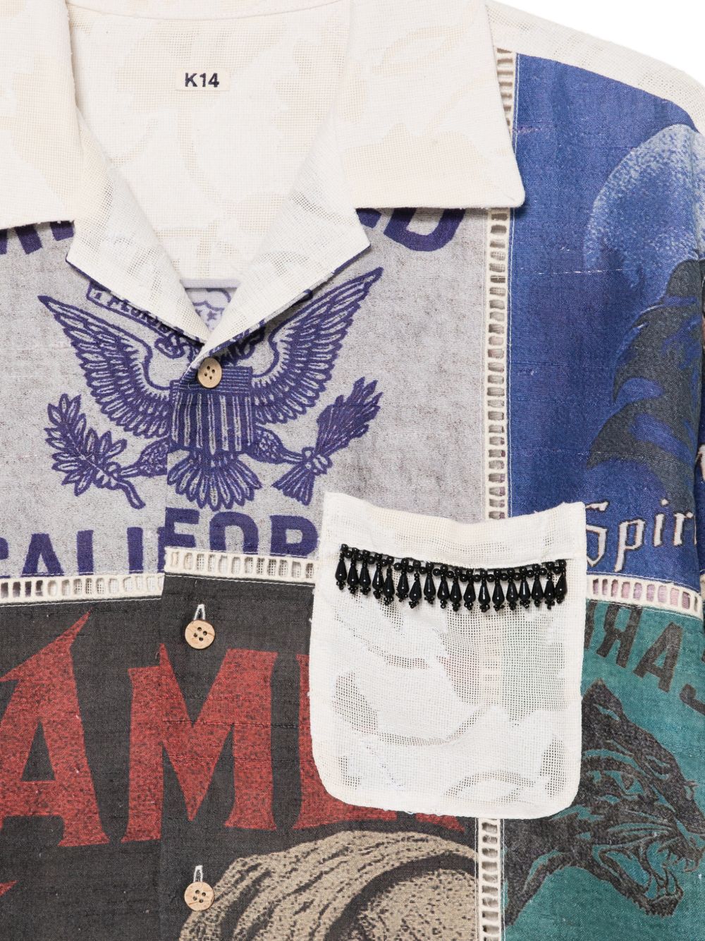 Camicia con design patchwork multicolore Khoki - uomo 