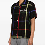 Camicia con stampa a quadri in nero Khoki - uomo 