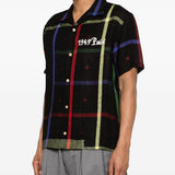 Camicia con stampa a quadri in nero Khoki - uomo 