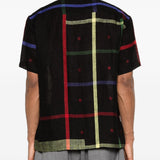 Camicia con stampa a quadri in nero Khoki - uomo 