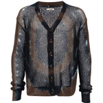 Cardigan con design tie-dye in marrone Khoki - uomo 