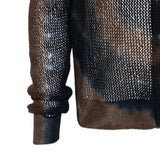 Cardigan con design tie-dye in marrone Khoki - uomo 