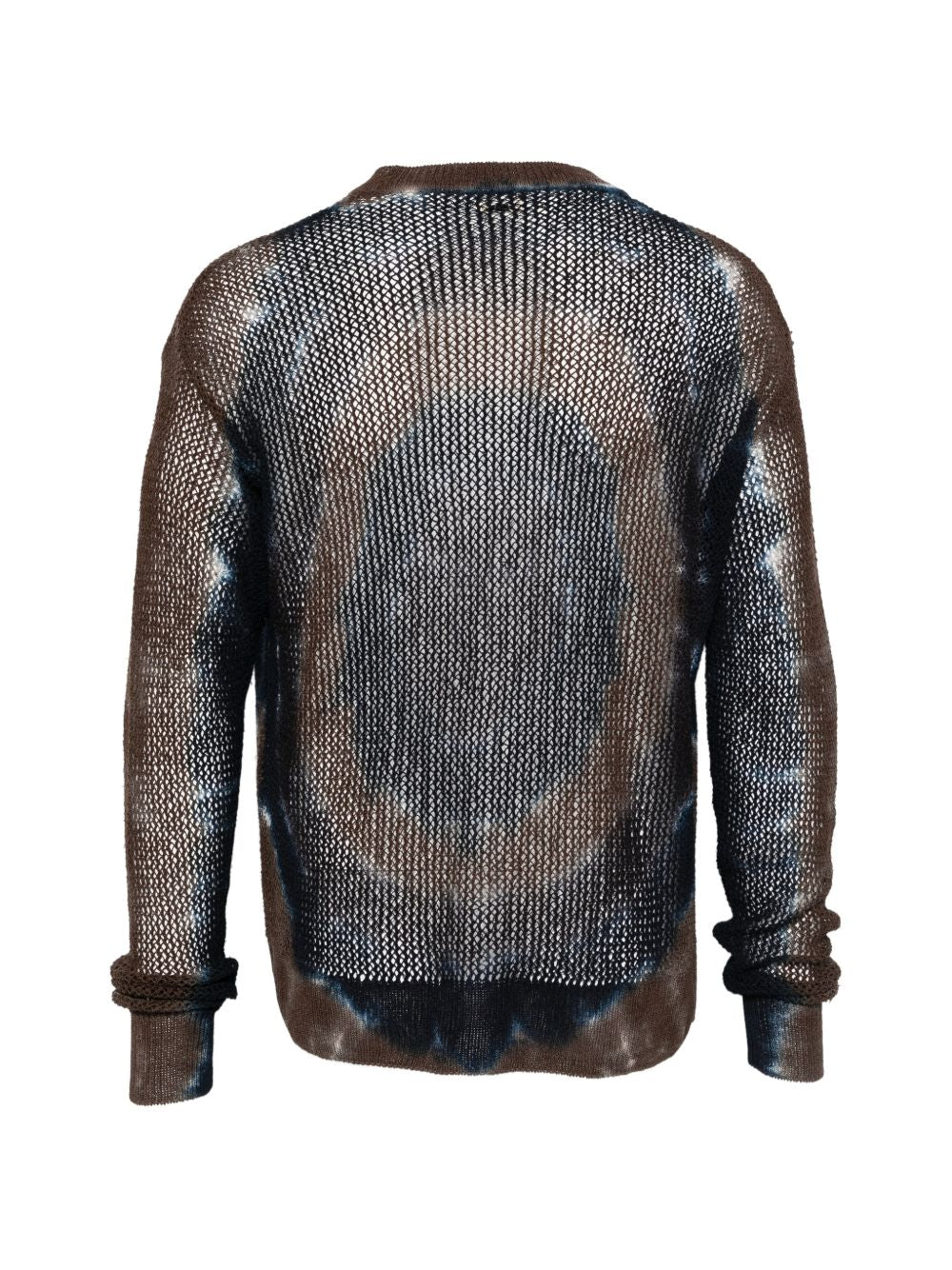 Cardigan con design tie-dye in marrone Khoki - uomo 