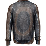Cardigan con design tie-dye in marrone Khoki - uomo 