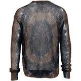 Cardigan con design tie-dye in marrone Khoki - uomo 