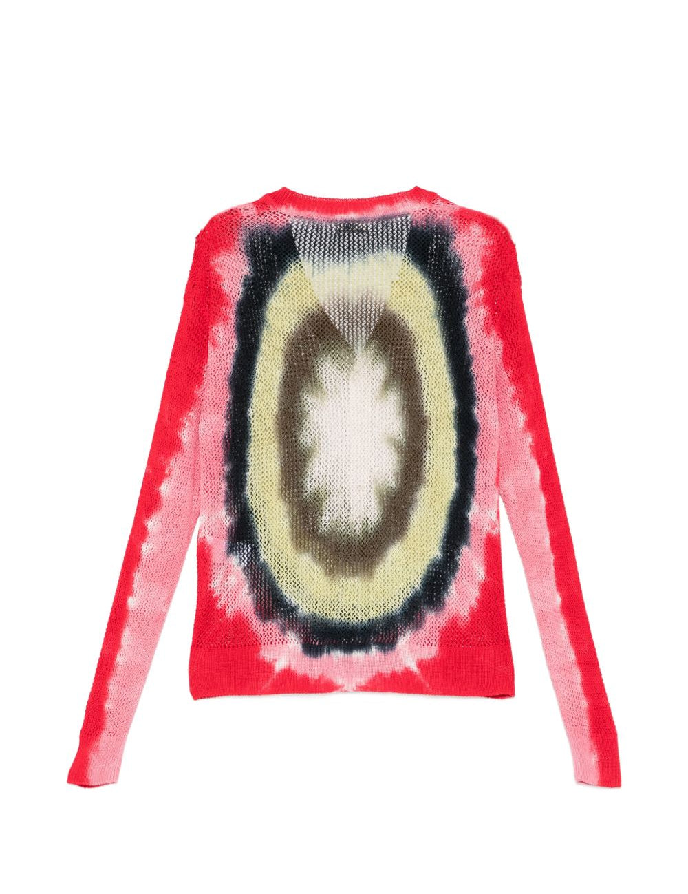 Cardigan con design tie-dye in rosso Khoki - uomo 