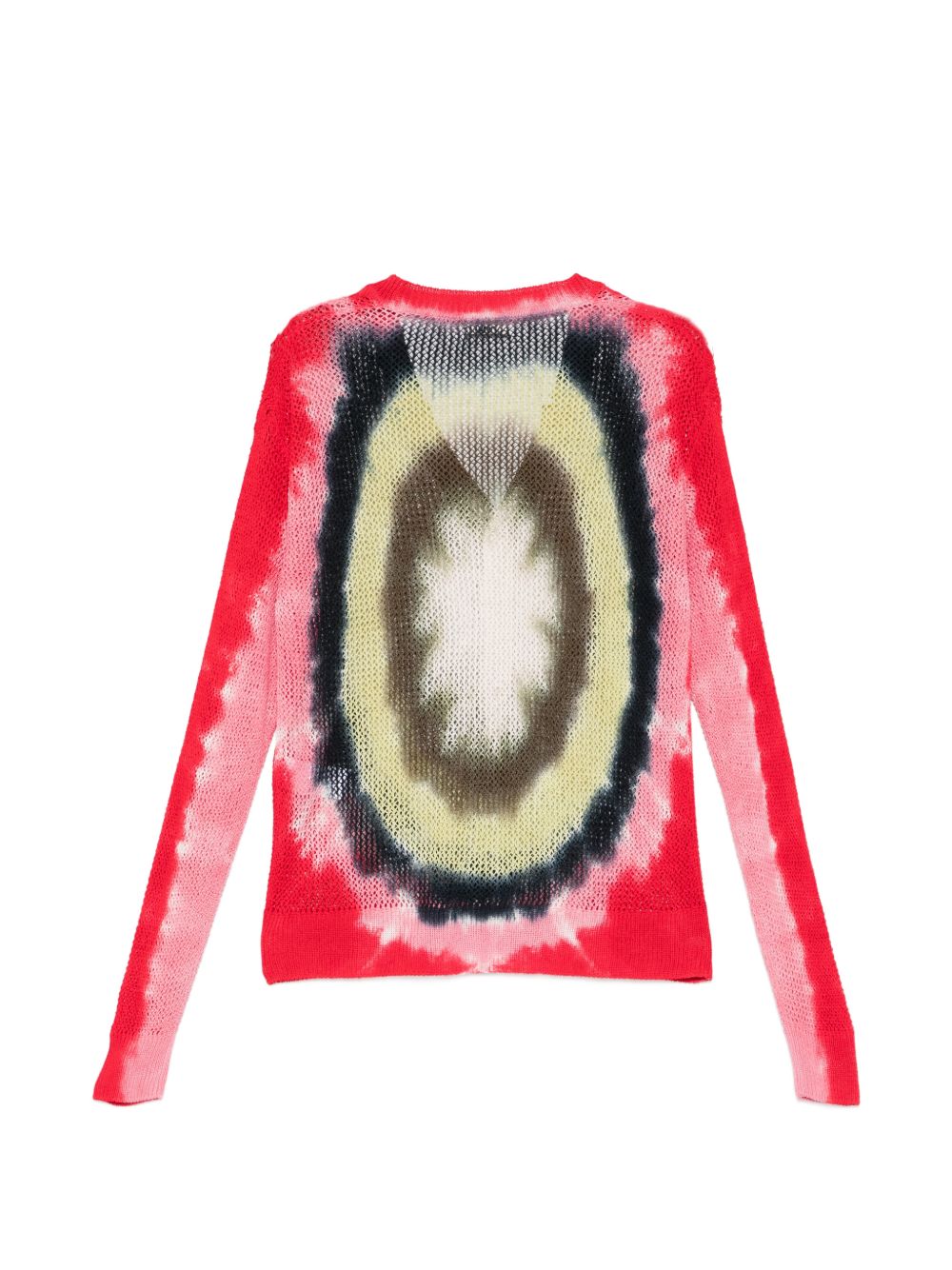 Cardigan con design tie-dye in rosso Khoki - uomo 