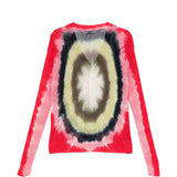 Cardigan con design tie-dye in rosso Khoki - uomo 