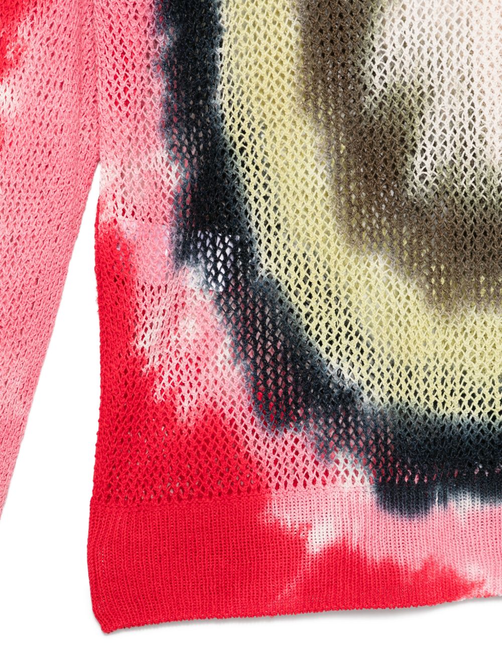 Cardigan con design tie-dye in rosso Khoki - uomo 