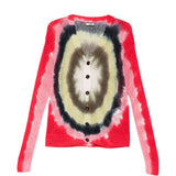 Cardigan con design tie-dye in rosso Khoki - uomo 