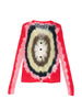 Men's Red Khoki Tie-Dye Cardigan