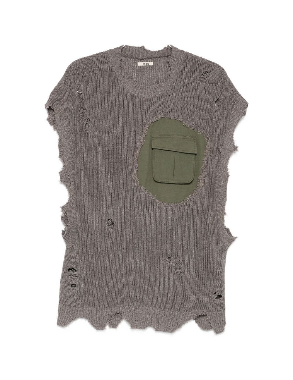 Gilet con tasca in grigio Khoki - uomo 