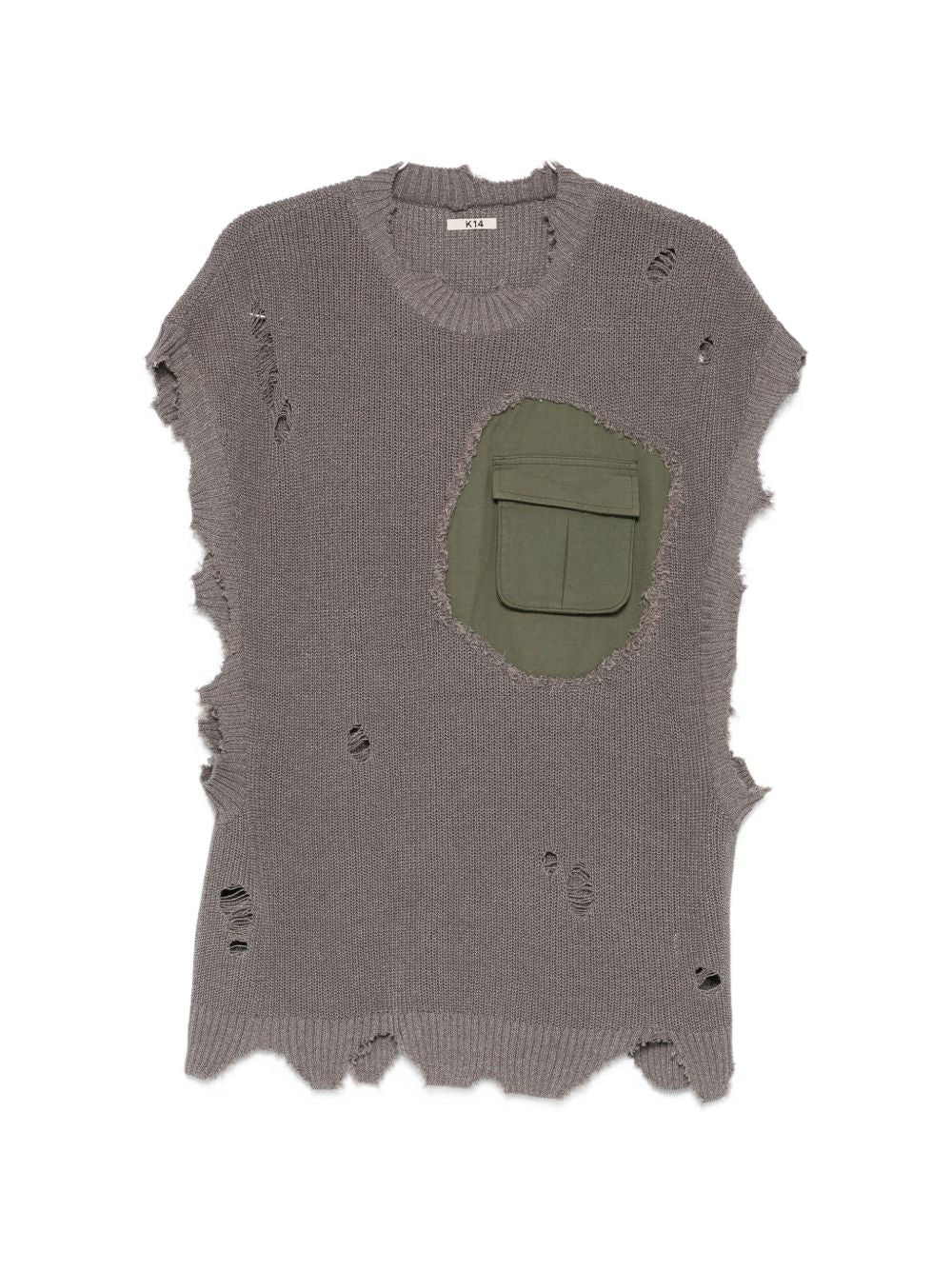 Gilet con tasca in grigio Khoki - uomo 