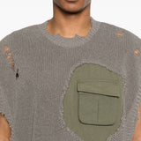 Gilet con tasca in grigio Khoki - uomo 