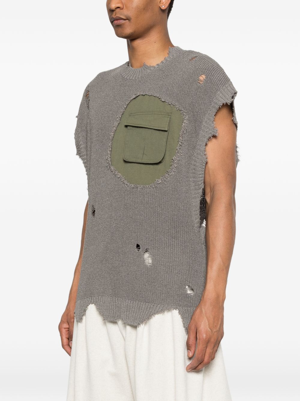 Gilet con tasca in grigio Khoki - uomo 