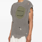 Gilet con tasca in grigio Khoki - uomo 