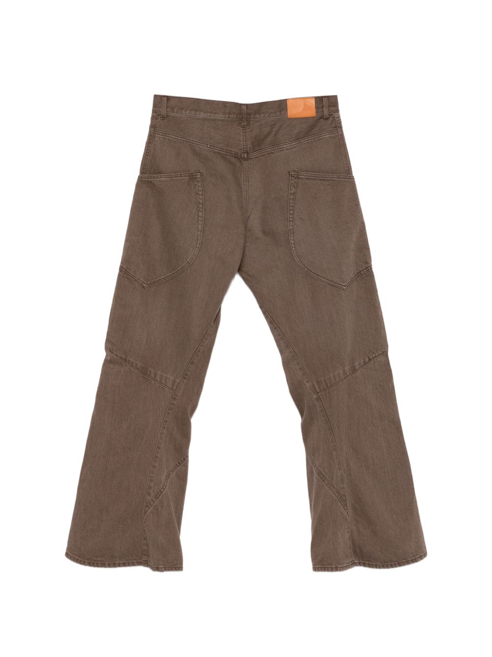 Jeans a gamba dritta con design a pannelli in marrone Khoki - uomo 