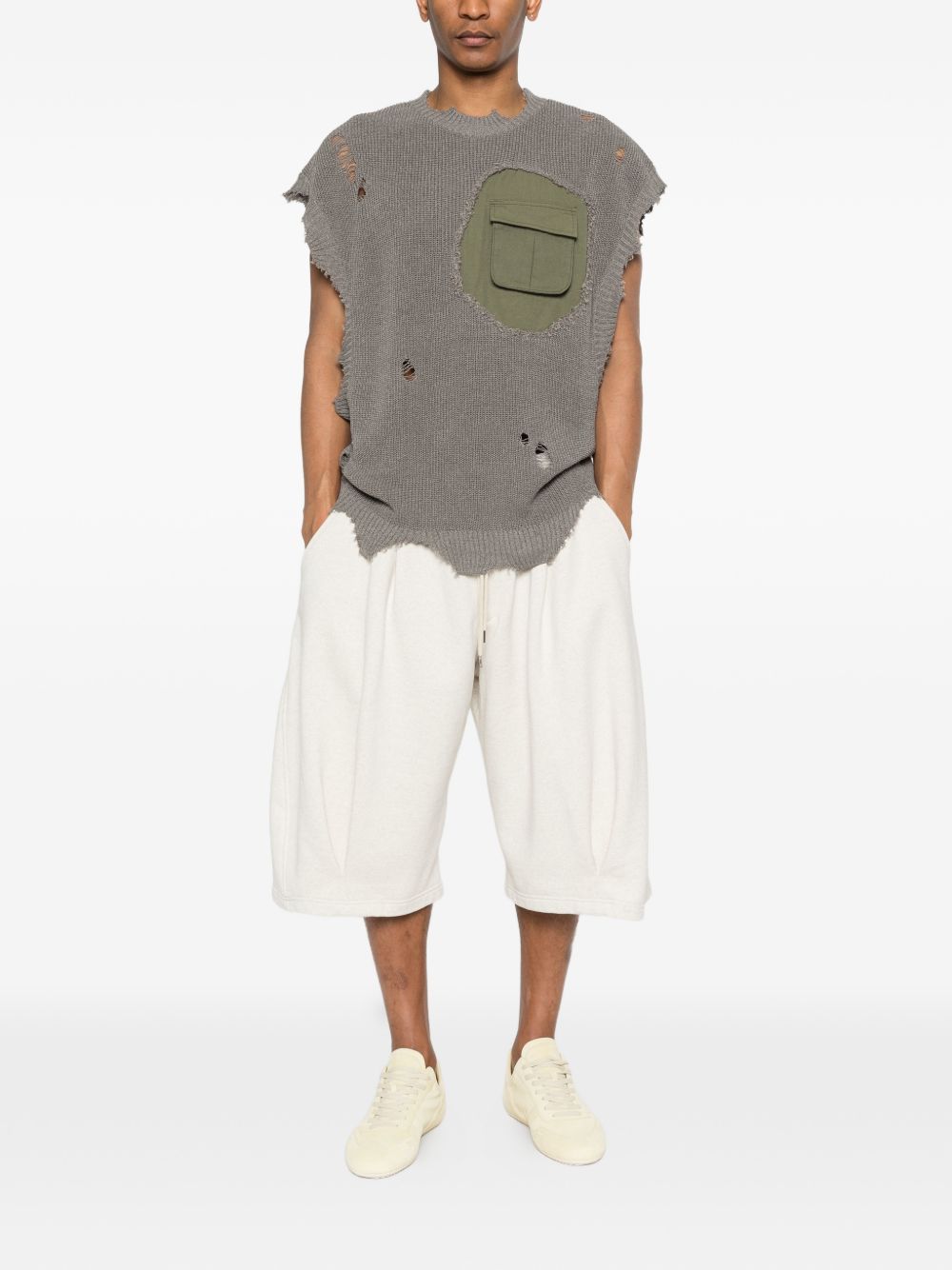Pantaloncini con coulisse in beige Khoki - uomo 