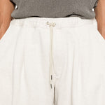 Pantaloncini con coulisse in beige Khoki - uomo 