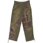 Pantaloni cargo con stampa grafica in verde Khoki - uomo 