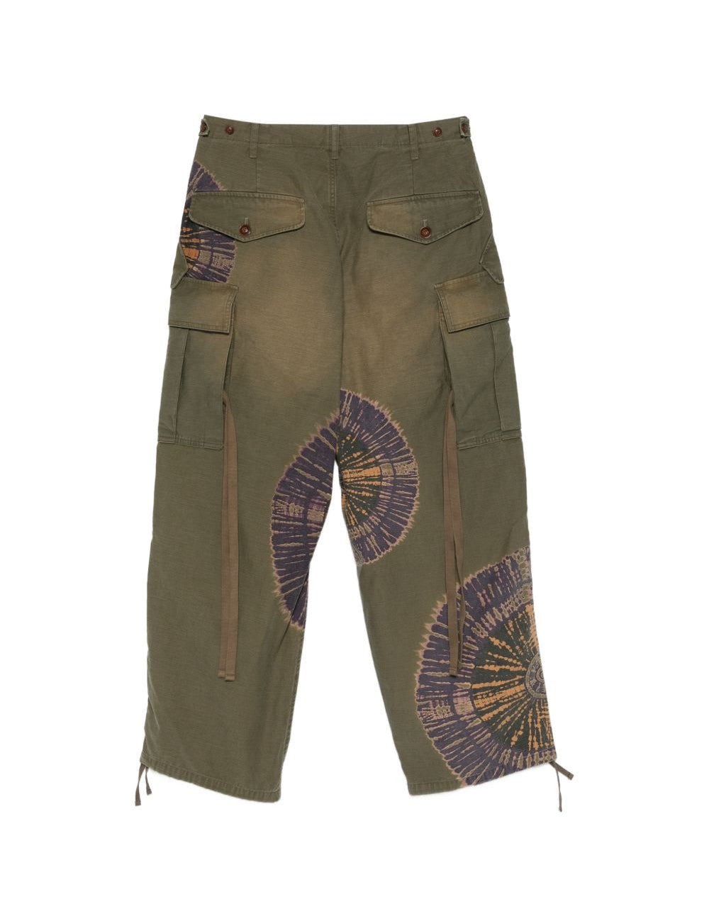Pantaloni cargo con stampa grafica in verde Khoki - uomo 